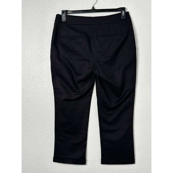 So Slimming By Chico's Dress Cuffed Capris Stretch Pants Black Size 0.5 US 6 - Picture 2 of 6